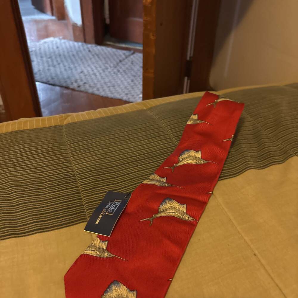 Polo Ralph Lauren Yellow Swordfish Silk Tie